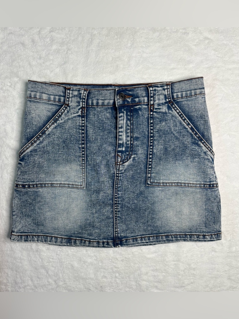 Y2K Vintage Style Classic Blue Washed Denim Mini Skirt Anniewear